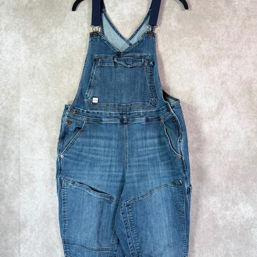 Duluth Trading Co Heirloom Gardening Overalls Women 16 Reg Blue Denim Utility